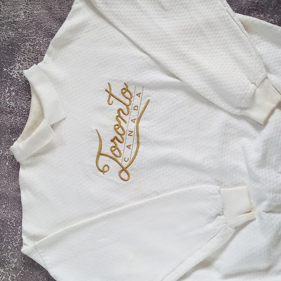 Vintage 1980s Toronto Canada Collar Sweatshirt - Picture 2 of 7